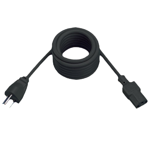 Power Cord USA NEMA5-15/EN60320/C13 SJT3X16AWG,black 2.5m/15A-125V