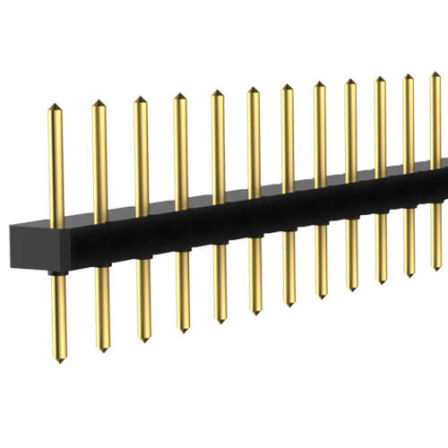 Strip Header 1x 36 pole/8.7mm Brass,gold-plated/round pins ø0.5mm